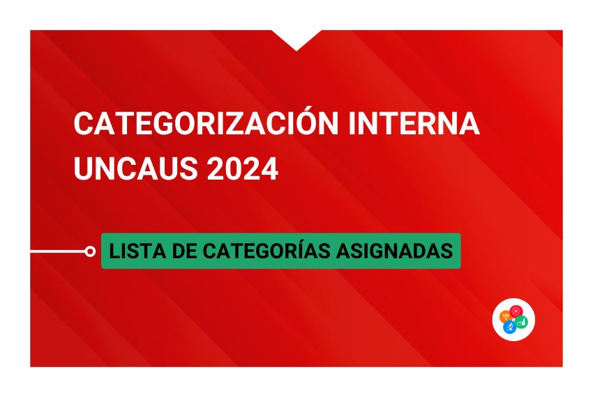Lista de Categorías asignadas – Categorización Interna UNCAUS 2024